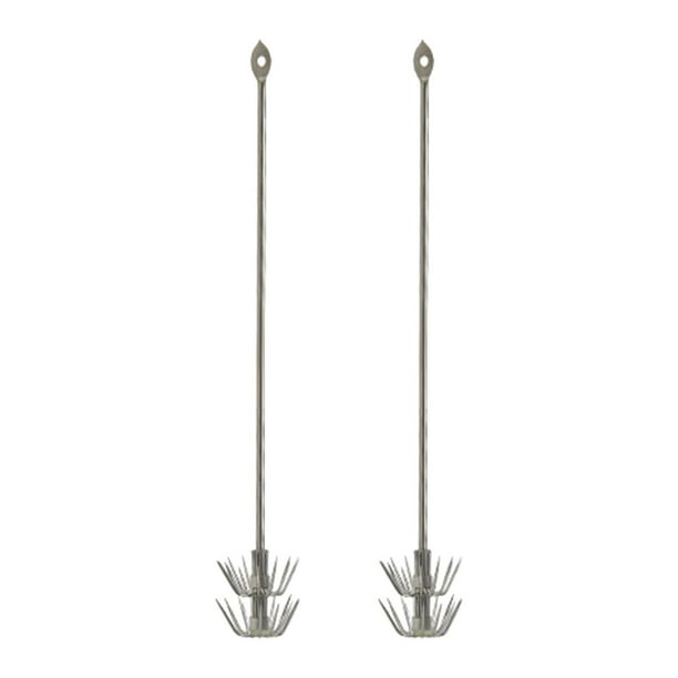 2 anzuelos de calamar de acero inoxidable para pesca con jigs, herramientas de pesca portátiles, paraguas 15 centímetros