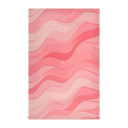 

6-Pack Decorative Kitchen Towels - Absorbent Dish Cloths 28x18 Inches Quick-Dry Polyester with Hanging Loop，Pink Wavy
