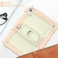 thumbnail image 5 of ELEHOLD for iPad 10th Generation 2022 10.9 inch Ragged Case, Soft Silicone Hard PC Shoulder Strap Built-Kickstand Anti-Drop Shockproof Heavy Duty Protective Cover Case,Rosegold, 5 of 10