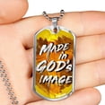 thumbnail image 4 of Fabriqué dans l'Image de Dieu Collier en Acier Inoxydable Ou 18k or Chien Tag 24" Chaîne, 4 of 8