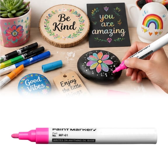 Oil Based Paint Pens, 1-Pack 5.59 Inch Permanent Paint Markers, for DIY Rock Painting and Wood Crafts, bldnkj