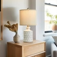 thumbnail image 5 of 18" Farmhouse White Ceramic Table Lamp Set of 2 for Living Room Small Beside Lamp Bedroom Nightstand Lamp End Small Table Lamps, 5 of 7