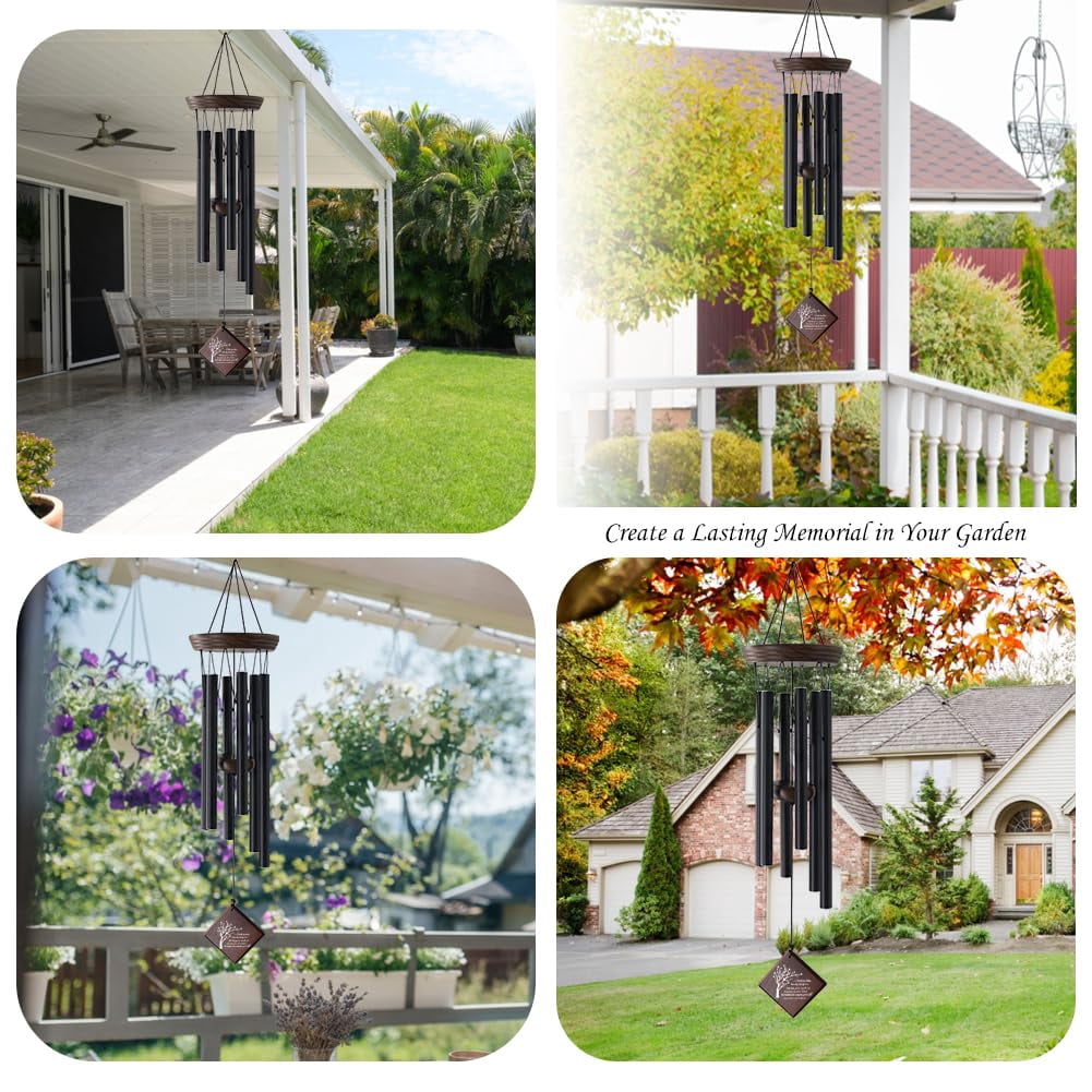 Sympathy Wind Chimes For Loss Of Loved One  Memorial Outside With Family Tree Sail Bereavement Gifts Mother Father Remembrance Windchime Garden Patio