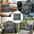 thumbnail image 4 of Throw Pillow Covers, Middle Century 26x26 Pillow Covers for Couch/Sofa/Bed, Vintage Bohemia Abstract Texture Art Blue Decorative Square Linen Cushion Pillowcase for Home Decor, 4 of 9