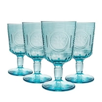 Bormioli Rocco 335945GRS021522 Romantic Stemware Glass, Set of 4, 10.75 oz, Light Blue