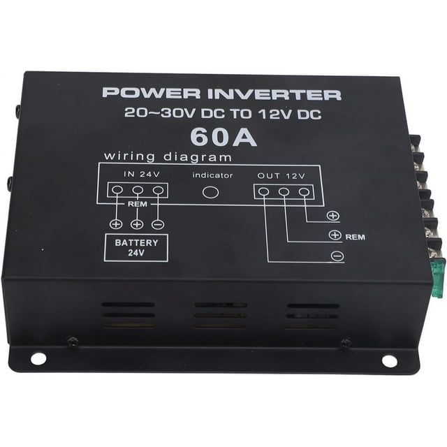 HUGFEGWE DC 24V to 12V Step Down Voltage Reducer with Temperature Control for Vehicles (60A) U2537-7057