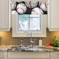 thumbnail image 3 of Black Baseball Curtain Valance for Kitchen Windows/Bathroom/Living Room/Bedroom Blackout, Rod Pocket Valance Small Window Treatment, 54" W x 18" L Home Decor, 3 of 6