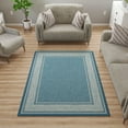 thumbnail image 4 of Ottomanson Border Area Rug 5' x 6'6" - Non Slip Low Pile Carpet, Blue, 4 of 8