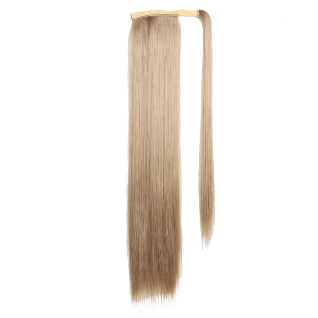 Fiudx Ofertas Del Día Pieza De Extensión De Cabello De Fibra Química De 24 Pulgadas, Peluca De Pelo Largo Y Liso, Cinta De Peluca De Fibra Química, Peluca De Cola De Caballo