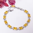 thumbnail image 2 of Citrine, CZ 925 Sterling Silver Adjustable Bracelet 7-8" B14013, Gift for her, 2 of 6