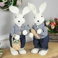 thumbnail image 3 of Northlight Standing Boy Bunny with Carrot Easter Figure Decoration - 19" - Navy Blue, 3 of 6
