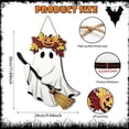 thumbnail image 3 of Beautynvta Wooden Ghost Door Hanger Decor, Ghost with Broom Pumpkin Maple Leaf Sign, Hanging Plaque for Front Door Porch Wall Fall Home Decorations, 3 of 5
