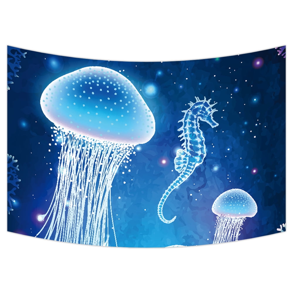 YKCG Magic Glowing Jellyfish Underwater World Seahorse Wall Hanging