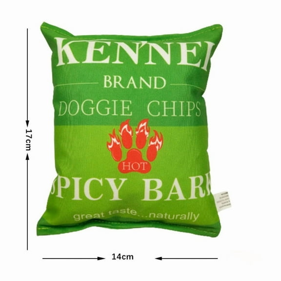 PETKIN Spicy Doggie Bark Dog Toy, Bag of Chips Shape