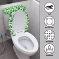 thumbnail image 4 of HELLHERO Clover Elastic Fabric Toilet Seat Lid Cover Set for Bathroom Home Christmas Bathroom Set Toilet Seat Cover Set with Universal Pack of 2, Easter, 4 of 8