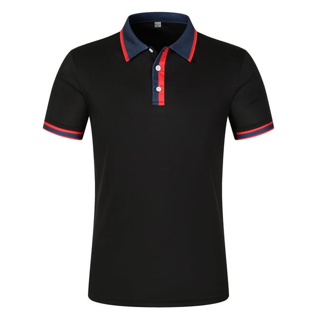 ylioge Mens Golf Shirts Short Sleeve Pullover Tees Button Collared Casual Slim Solid Color Comfort Office Work Tshirts Basic Athletic Tops