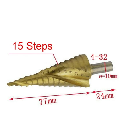 

4-32mm HSS Spiral Groove Center Solid Carbide Titanium Step Cone Drill Bit
