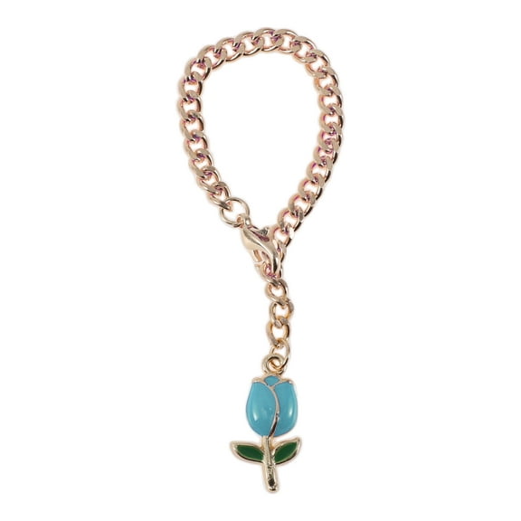 Unique Bargains 1 Pc Tulip Cup Chain Water Cup Pendant Blue Alloy