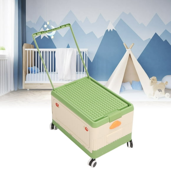 Storage Bins With Wheels, Children Building Blocks Organizer Rolling Toy Toy Box Toy Organizers And Storage Bins Kids Toy Organizers And Storage Bins With Lids for Nursery,Playroom