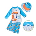 thumbnail image 1 of Gyratedream 0-8Y Toddler Little Boys Long Sleeve Crab Rash Guards Two Pieces Bathing Suit +Sun Hat Swimsuit, 1 of 9