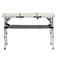 thumbnail image 4 of Alvantor 3FT Folding Camping Table,3 Adjustable Heights,Aluminum Portable Picnic Table with Mesh Shelf,White Pebble,35.63 x 15.83 in, 4 of 11