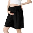 thumbnail image 2 of Ussuma Thin Pants for Pregnant Women with Abdomen Support Solid Color Breathable Maternity Shorts Elastic Waist Simple and Comfortable Summer Sports Go for A Walk Everyday Wear Dine Together L, 2 of 9