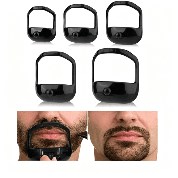 EXLEAF 5Pcs Beard Shaper Set for Men-Goatee Shaper,Beard Lineup Tool,Beard Template&Stencil,Versatile Face Hair Styling Tool Beard Shaper for Men