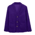 thumbnail image 5 of BRDFRL Women's Chunky Popcorn Cardigan Oversized Open Front Boyfriend Batwing Long Sleeve Fuzzy Knit Sweaters Cardigans Purple L, 5 of 8