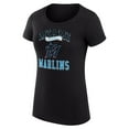 thumbnail image 2 of Women's G-III 4Her by Carl Banks Black Miami Marlins Super-Slim Fit Lightweight Team Logo Graphic T-Shirt, 2 of 5