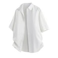 thumbnail image 2 of Goodtrade8 Work T-Shirts for Men Short Sleeve Summer Button Collared Lightweight Casual Dress Shirts Plain Outdoor Mens Shirts, 2 of 7