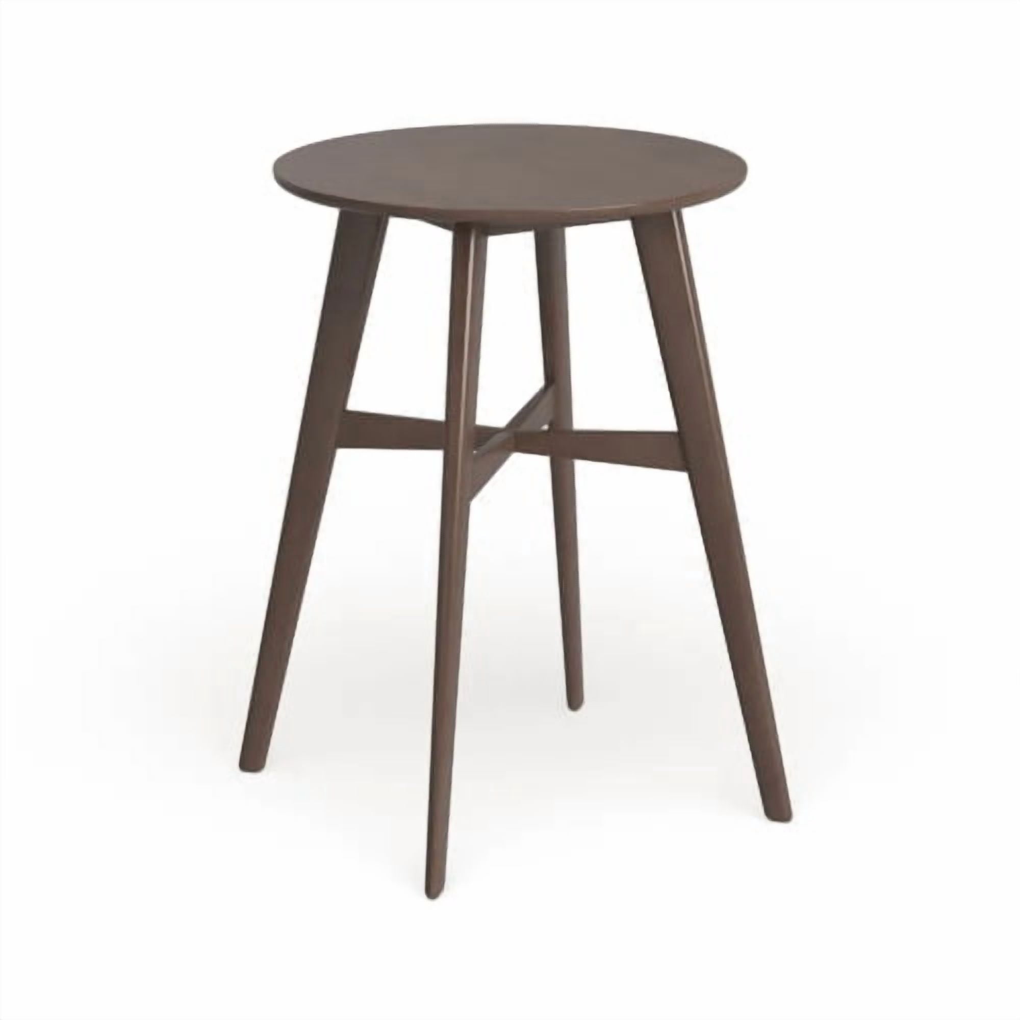 Bar Table 42 Inch High Round with Rubberwood Legs, Bar Height Dining Table and Counter Table for Kitchen Home Bar, Natural Walnut