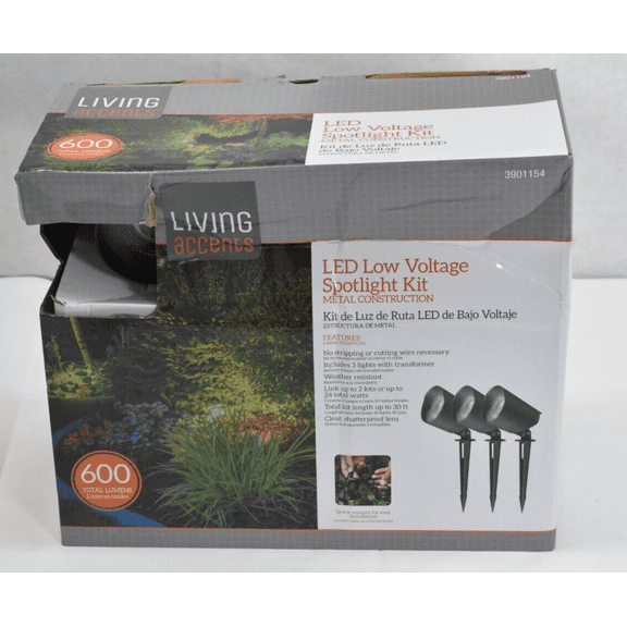 Living Accents A-K3LVSM-30 Plug in 9W LED Pathway and Spot Light Kit 3 Pack