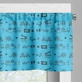 thumbnail image 3 of Ambesonne Cinema Window Valance, Doodle Movie, 54" X 18", Pale Blue and Black, 3 of 5