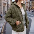 thumbnail image 5 of qucoqpe Womens Full Zip Quilted Puffer Coat Trendy Casual Oversized Padded Down Jackets with Pockets, 5 of 9