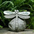 thumbnail image 2 of Estatua de jardín Rezpuao de libélula solar de resina para exterior, 2 of 7