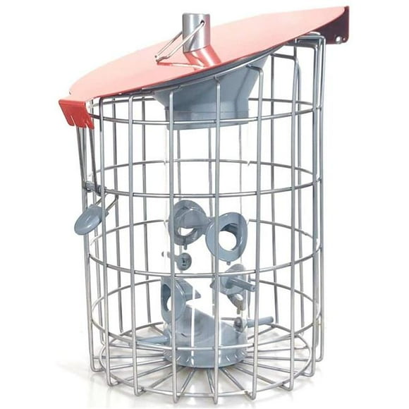 11 x 7.5 in. Roundhaus Squirrel Resistant Seed Feeder, Red