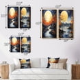 thumbnail image 4 of Designart "Orange Bridge Abstracted Riverine painting" Bridges Framed Wall Art Set Of 2 - Orange Architecture Gallery Wall Frame Set For Home Decor, 4 of 7