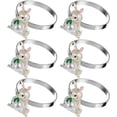 thumbnail image 1 of SHISUYAN 6Pcs Delicate Napkin Rings Alloy Napkin Buckles Decorative Serviette Buckles Serviette Supply, 1 of 8