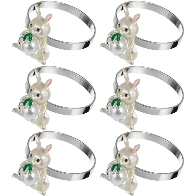 SHISUYAN 6Pcs Delicate Napkin Rings Alloy Napkin Buckles Decorative Serviette Buckles Serviette Supply