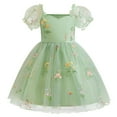 thumbnail image 3 of Little Girl Dresses Short Sleeve Tiered Swing A-Line Casual Green Dresses For Girls Birthday Girl Dress Sun Dresses Fancy Dress, 3 of 9