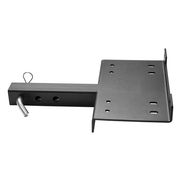 Trailer Hitch Winch Mount 15000 lbs Capacity 2 inch Receiver 2 Hole Design Powder Coated Steel for ATV UTV Pickup Truck Black