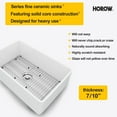 thumbnail image 6 of Farmhouse Kitchen Sinks Single Bowl Apron Undermount Vessel 30"x18"x10" Sink with Grid and Strainer, 6 of 12