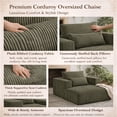 thumbnail image 4 of CQSXDA Modern Convertible Sofa Bed 62.6 Inch Compressed Couch in Corduroy Fabric with 2 Lumbar Pillows for Any Room, Green, 4 of 13