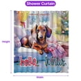 thumbnail image 5 of Watercolor Hello Winter Dachshund Chill Christmas Welcome Shower Curtain Wiener Dog Lover Gifts Idea Waterproof Bathroom Bathtub Curtain - 00016, 5 of 5