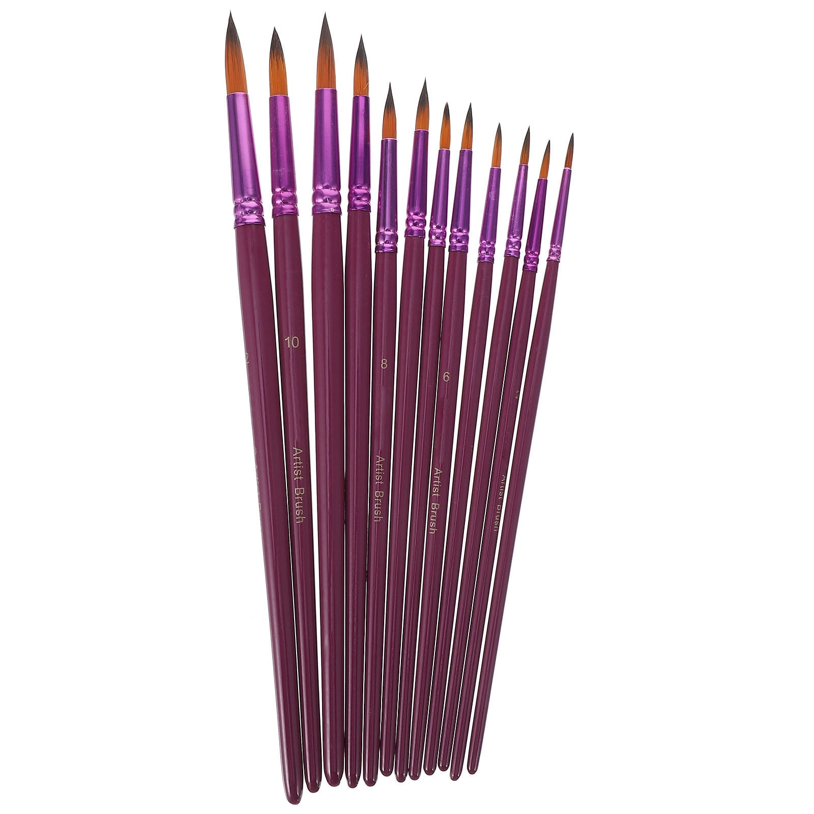 HOOWIFFY Wooden Painting Drawing Brush Kit Professional Oil Watercolor 12Pcs