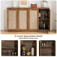 thumbnail image 6 of Hommpa Storage Sideboard Rattan Sideboard Buffet Cabinet with Adjustable Shelves 4-Doors Kitchen Storage Cabinet for Dining Room, Living Room,Bedroom, Hallway, Brown, 6 of 11