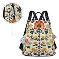 thumbnail image 5 of FORMRS Women's Travel Backpack Purse Anti-Theft Hidden Pockets Casual Shoulder Bag, Beige Floral, 5 of 7
