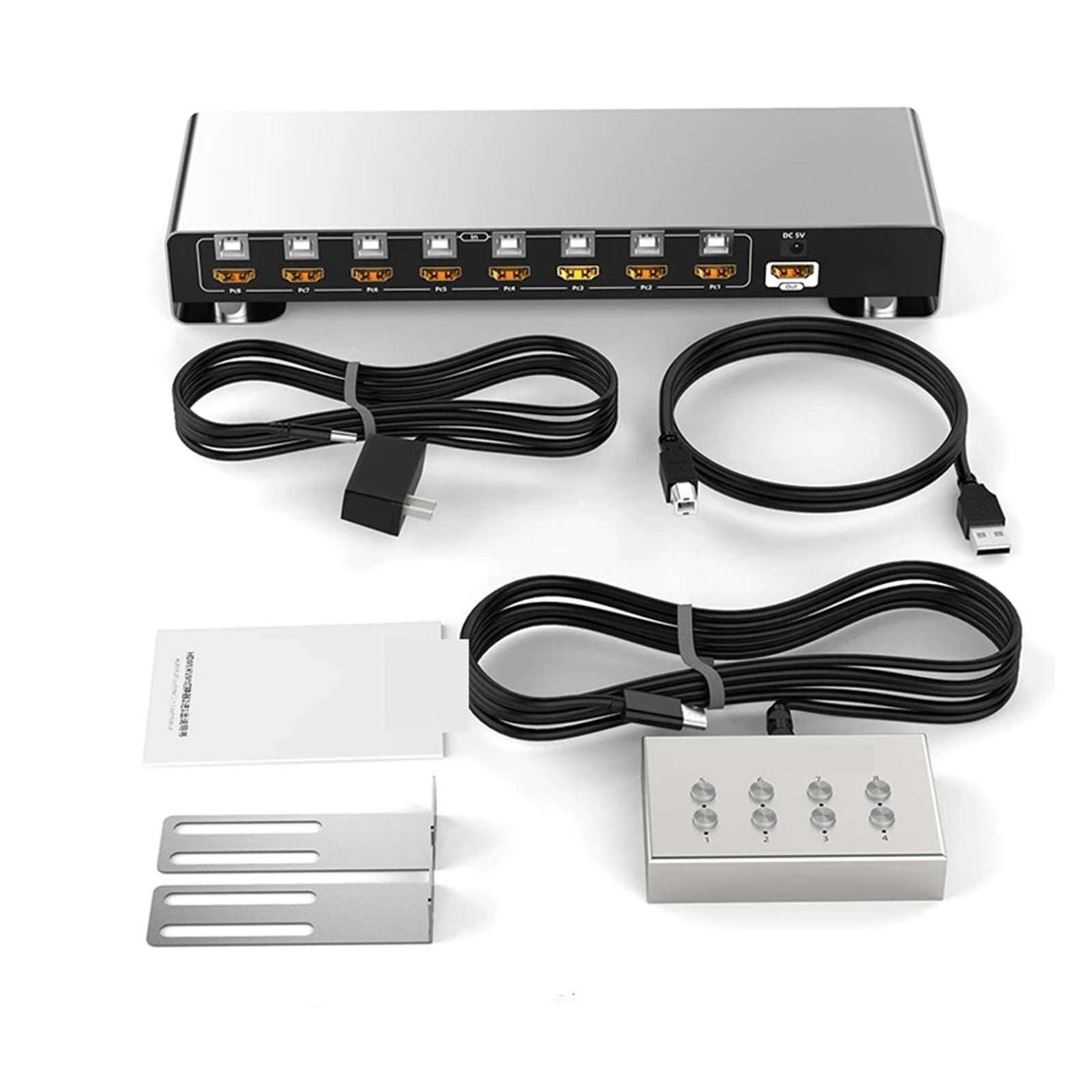 USB KVM Switch 8 Port 8 Computer Devices Share 1 Monitor 4 USB With Controller For Mouse Keyboard Printer U Disk