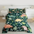 thumbnail image 2 of jejeloiu Kawaii Dinosaur Dino Full Size Comforter Sets,Cartoon Animal Bedding Comforter Set,Green Leaves Bedding Sets For Boys,Luxury Bedroom Decor Reversible,3 Pieces, 2 of 8
