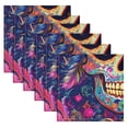 thumbnail image 6 of Satin Polyester Napkins - 20x20 InchSingle-Sided Printed Napkins, 1-Piece/4-Piece/6-Piece Set, DIY Personalized Table Setting，A Sugar Skull, 6 of 8